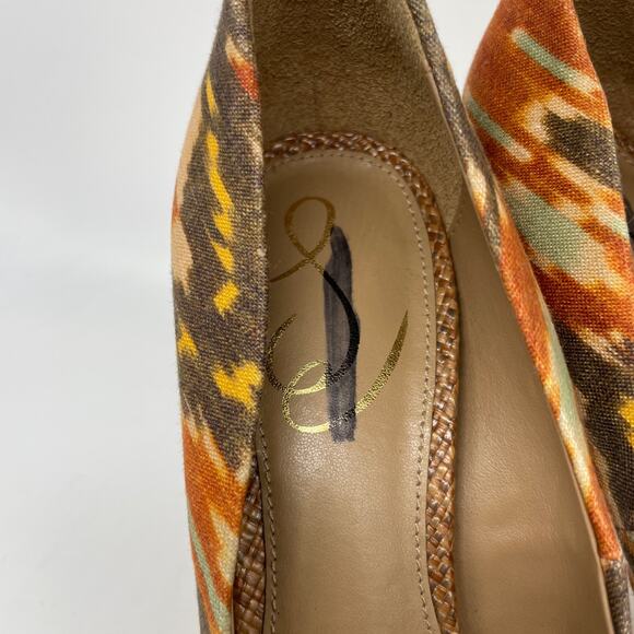 Sam Edelman Hazel Sunset Orange Multi Stiletto Heel Pointy Toe Slip On Pumps 5.5 - Picture 9 of 11